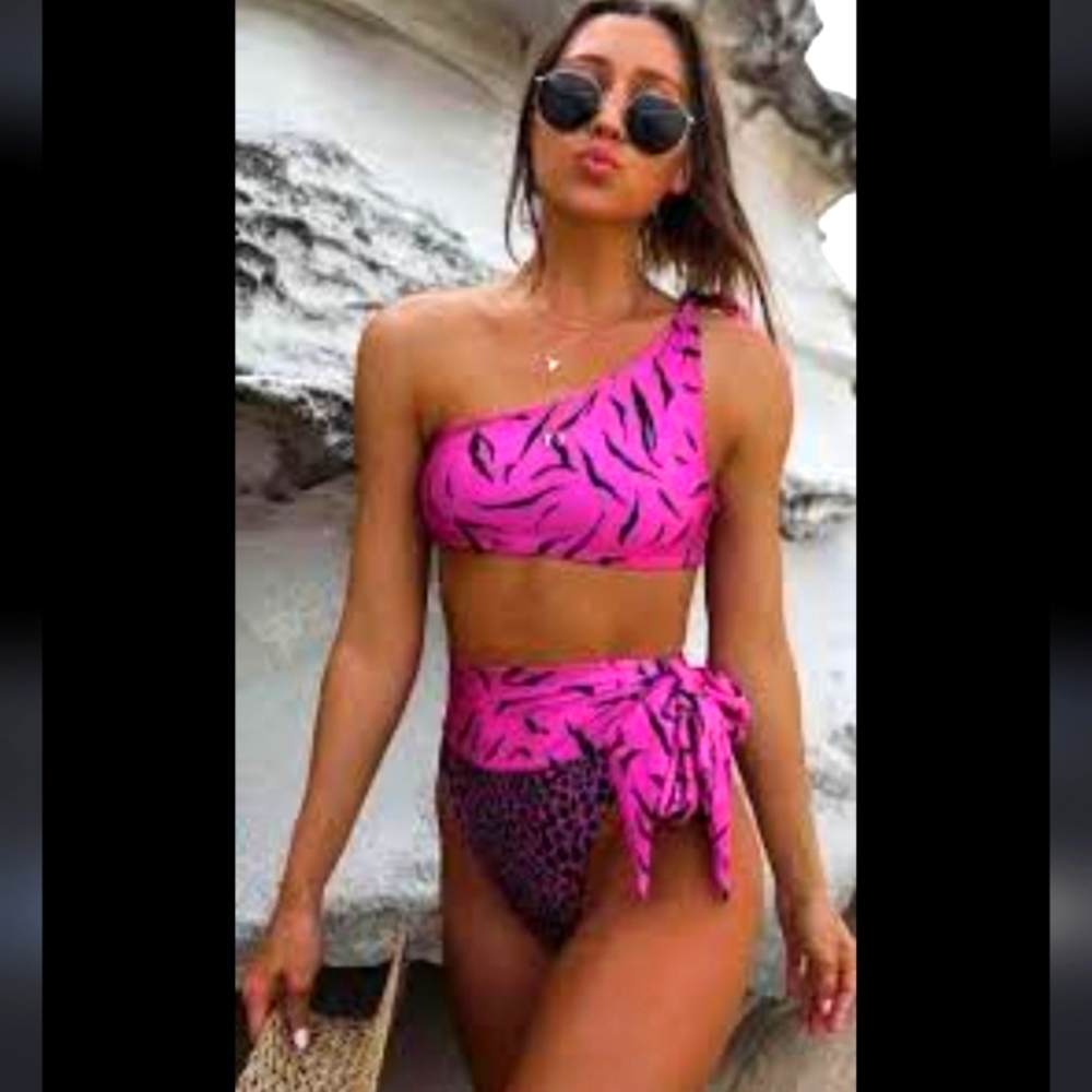 Hot Pink Animal Print Bikini Flintstone Pebbles